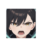 怒る女の子 イラスト【文字無し】（個別スタンプ：3）