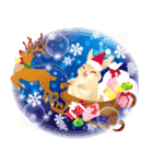 雪が舞う！うさぎたちの冬＆クリスマス！（個別スタンプ：1）