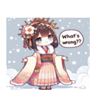 雪の中の花魁スタンプ@SFW（個別スタンプ：9）