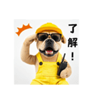 ピットブルの現場仕事⭐グラサン犬（個別スタンプ：3）