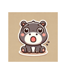 カバの感情スタンプ（個別スタンプ：4）