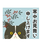 【冬】ハチワレぶーにゃんの年末年始と日常（個別スタンプ：17）