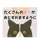 【冬】ハチワレぶーにゃんの年末年始と日常（個別スタンプ：24）