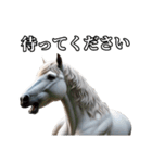 リアル動物 馬（白毛）敬語（個別スタンプ：19）