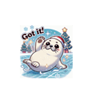 クリスマスどうぶつスタンプ10（個別スタンプ：7）