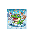 クリスマスどうぶつスタンプ10（個別スタンプ：21）