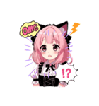 少女キャラ_メイド_ピンク_猫耳（個別スタンプ：6）