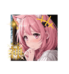 少女キャラ_メイド_ピンク_猫耳（個別スタンプ：7）