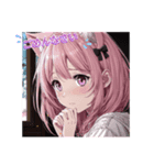 少女キャラ_メイド_ピンク_猫耳（個別スタンプ：8）