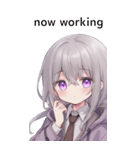 全て同じセリフ【now working】  3（個別スタンプ：1）