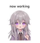 全て同じセリフ【now working】  3（個別スタンプ：4）