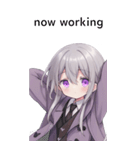 全て同じセリフ【now working】  3（個別スタンプ：7）