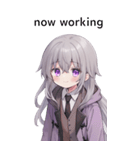 全て同じセリフ【now working】  3（個別スタンプ：8）