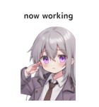 全て同じセリフ【now working】  3（個別スタンプ：12）