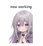 全て同じセリフ【now working】  3（個別スタンプ：13）