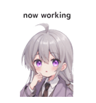 全て同じセリフ【now working】  3（個別スタンプ：14）