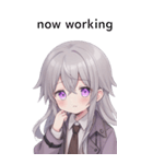 全て同じセリフ【now working】  3（個別スタンプ：17）