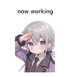 全て同じセリフ【now working】  3（個別スタンプ：23）