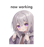 全て同じセリフ【now working】  3（個別スタンプ：33）