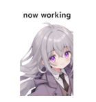 全て同じセリフ【now working】  3（個別スタンプ：38）