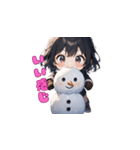 雪の中の微笑み（個別スタンプ：23）