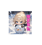 雪の中の微笑み（個別スタンプ：28）