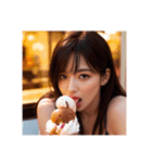 アイスクリームを舐める女の子【文字なし】（個別スタンプ：2）