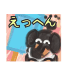 【絵手紙編1】シルバーダップルのダックス（個別スタンプ：4）