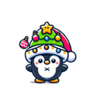 ペンギン クリスマス 帽子 ららら（個別スタンプ：8）