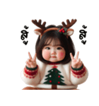 クリスマス セーターを着たかわいい女の子（個別スタンプ：30）