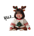 クリスマス セーターを着たかわいい女の子（個別スタンプ：31）