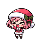 クリスマスのピンク少女：可愛い！（個別スタンプ：12）