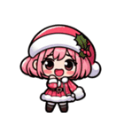 クリスマスのピンク少女：可愛い！（個別スタンプ：13）