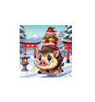 年末年始に使える！かわいい動物スタンプ5（個別スタンプ：9）