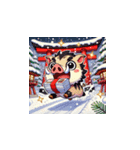 年末年始に使える！かわいい動物スタンプ4（個別スタンプ：14）