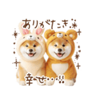 柴犬の年末年始♡挨拶♡メリクリ♡あけおめ（個別スタンプ：25）