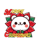 花猫【クリスマス】ポインセチアがお〜（個別スタンプ：38）