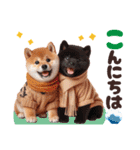 冬を感じる♡柴犬＆黒柴（個別スタンプ：2）