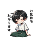 黒髪ショートヘアえりちゃん（個別スタンプ：5）