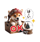 かわいい♡柴犬♡冬、正月、クリスマス（個別スタンプ：9）