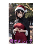 クリスマスボブヘッドガール（彼女用語）（個別スタンプ：24）