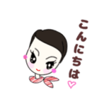 ベリーショートヘアプリティウーマン黒ver.（個別スタンプ：3）