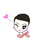 ベリーショートヘアプリティウーマン黒ver.（個別スタンプ：4）