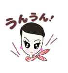 ベリーショートヘアプリティウーマン黒ver.（個別スタンプ：5）