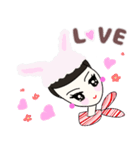 ベリーショートヘアプリティウーマン黒ver.（個別スタンプ：37）
