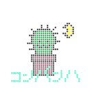 ゆるーいサボテンちゃん（ドット絵）（個別スタンプ：3）