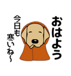 大きな文字 優しい気遣い 犬好きさんへ 冬（個別スタンプ：7）