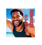 喧嘩を売る、黒人男性（個別スタンプ：18）