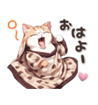 【冬】アニメ猫♡（個別スタンプ：1）