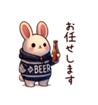 冬のビール好きうさぎ（個別スタンプ：12）